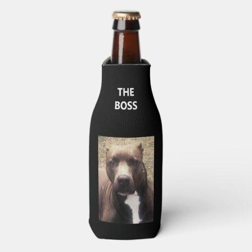 Pit Bull Dog Photo Customized Bottle Cooler