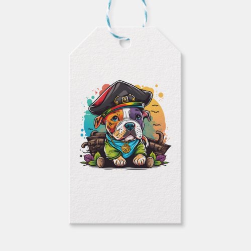 Pit Bull Dog Pirate Gift Tags