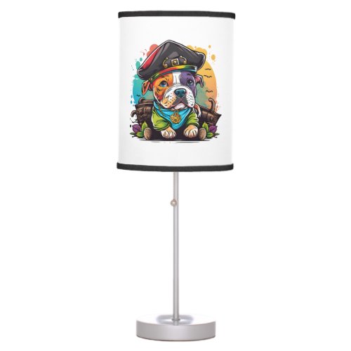 Pit Bull Dog Pirate Table Lamp