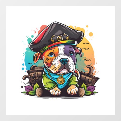 Pit Bull Dog Pirate Wall Decal