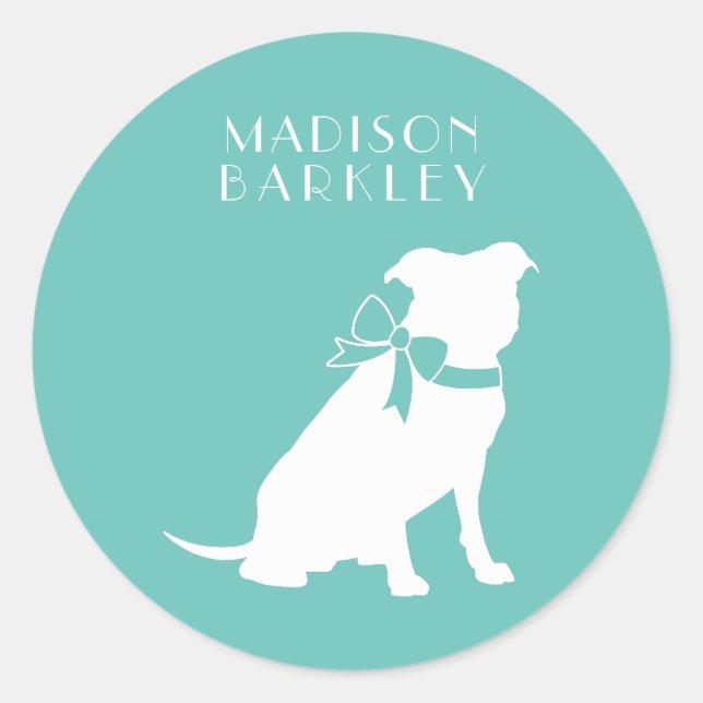 Pit Bull Dog Puppy Pitbull Classic Round Sticker (Front)