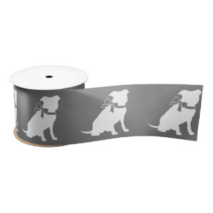 Pit Bull Dog Puppy Pitbull Satin Ribbon