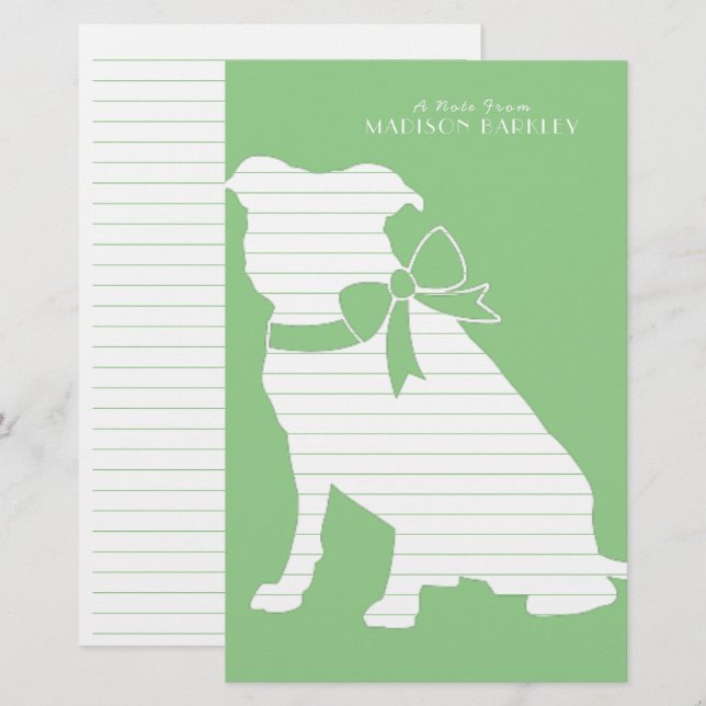 Pit Bull Dog Puppy Pitbull Stationery (Front/Back)