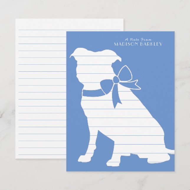 Pit Bull Dog Puppy Pitbull Thank You Card (Front/Back)