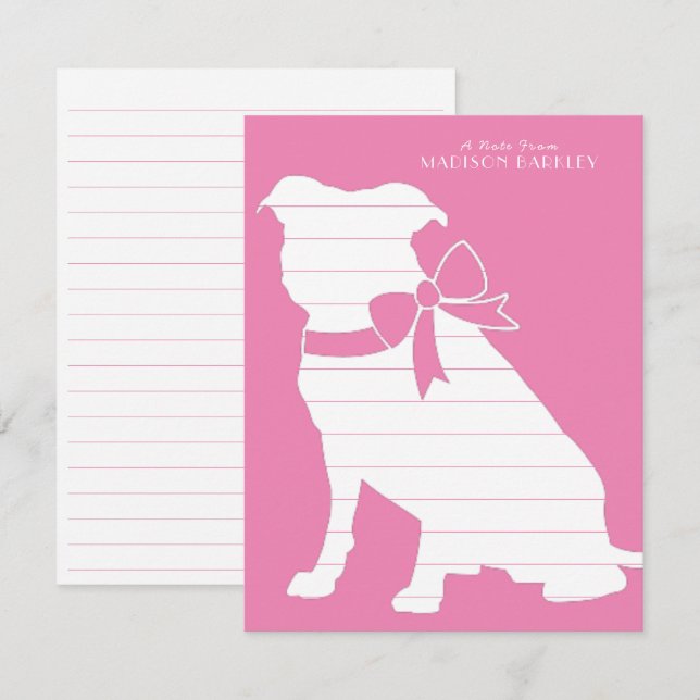 Pit Bull Dog Puppy Pitbull Thank You Card (Front/Back)