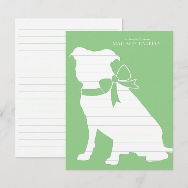 Pit Bull Dog Puppy Pitbull Thank You Card (Front/Back)