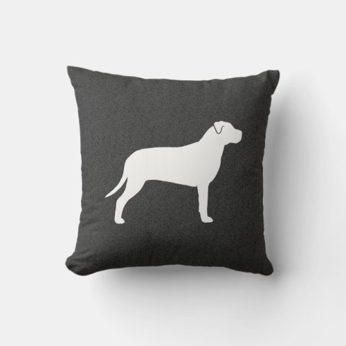 Pit Bull Dog Silhouette Throw Pillow