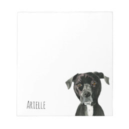 Pit Bull Dog Watercolor | Add Your Name Notepad