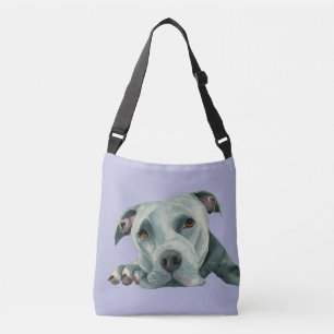 Pit Bull Dog Watercolor Art Big Ol' Head Crossbody Bag