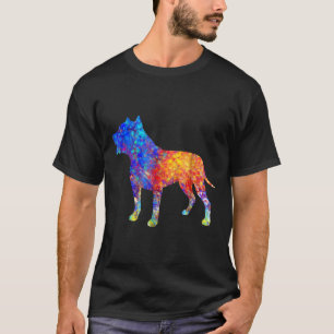 Pit Bull Dog Watercolor Art Design T-Shirt