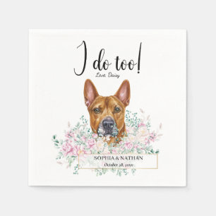 Pit Bull Dog Wedding Cocktail Napkins