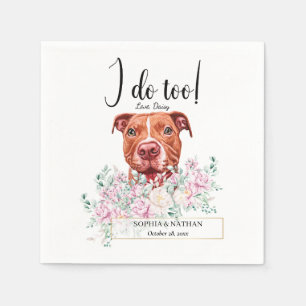 Pit Bull Dog Wedding Cocktail Napkins