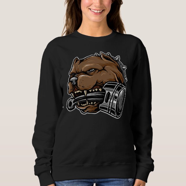 Pit Bull Dog With Piston Sweatshirt (Front)