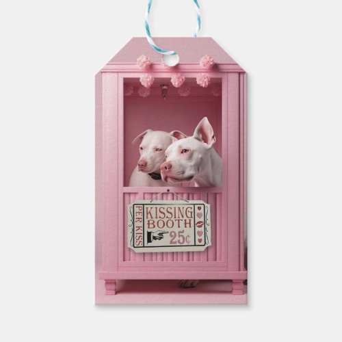 Pit Bull Dogs Kissing Booth Gift Tags