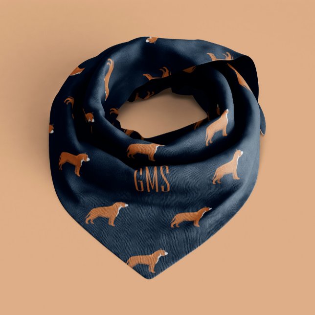 Pit Bull Dogs Pattern Monogrammed Bandana (Creator Uploaded)