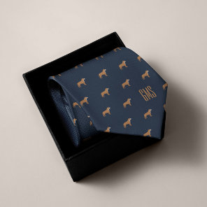 Pit Bull Dogs Pattern Monogrammed Neck Tie