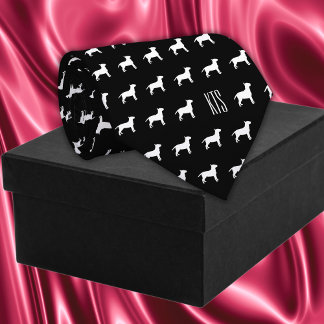 Pit Bull Dogs Pattern Monogrammed Veterinarian Neck Tie