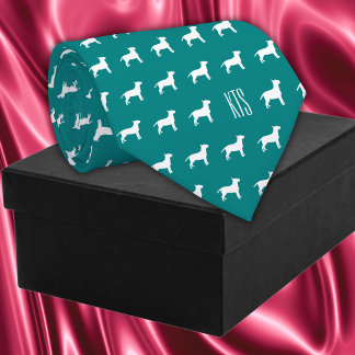 Pit Bull Dogs Pattern Monogrammed Veterinarian Neck Tie