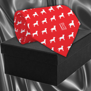 Pit Bull Dogs Pattern Monogrammed Veterinarian Neck Tie