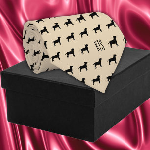 Pit Bull Dogs Pattern Monogrammed Veterinarian Neck Tie
