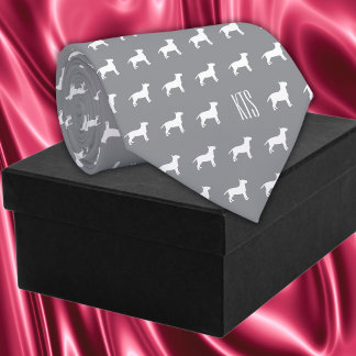 Pit Bull Dogs Pattern Monogrammed Veterinarian Neck Tie