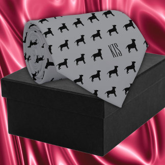 Pit Bull Dogs Pattern Monogrammed Veterinarian Neck Tie