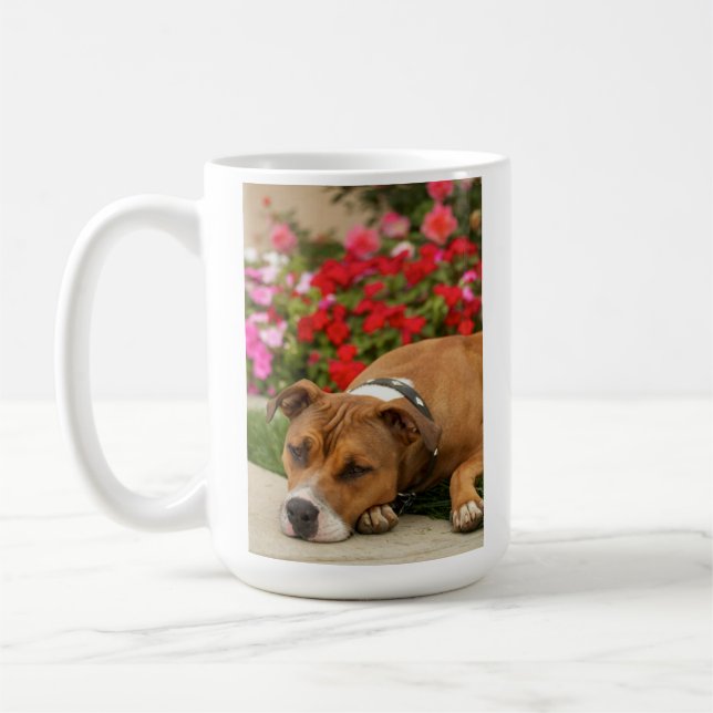 Pit Bull Flower Mug (Left)