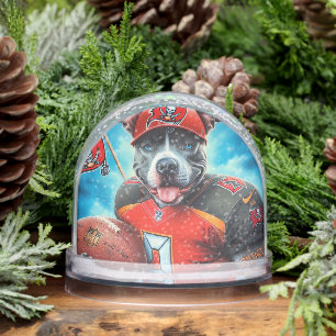 PIT BULL FOOTBALL SNOW GLOBE