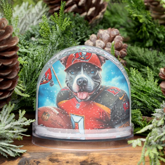 PIT BULL FOOTBALL SNOW GLOBE (Winter)