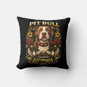 Pit Bull: Gentle Strength Throw Pillow