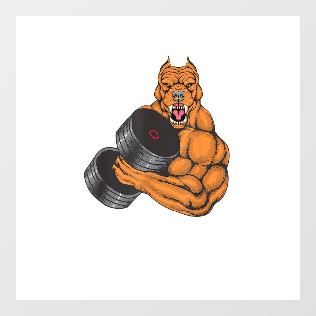 Pit Bull Gym Fitness - Weightlifting Deadlift Body Wall Decal (Front)