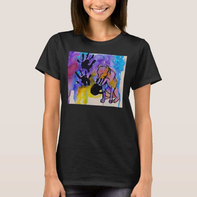 Pit Bull Hand Print T-Shirt (Front)