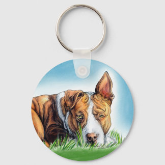 Pit Bull Hears You Keychain