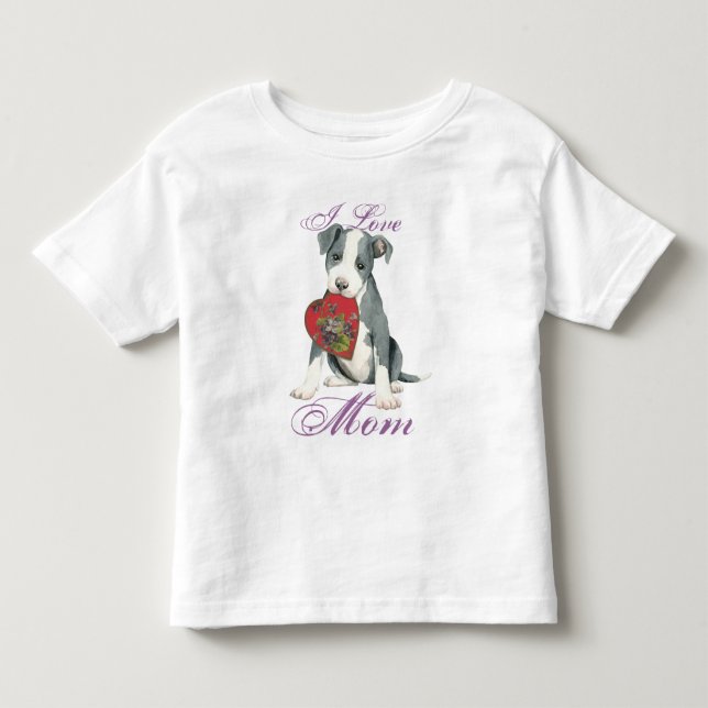 Pit Bull Heart Mom Toddler T-shirt (Front)
