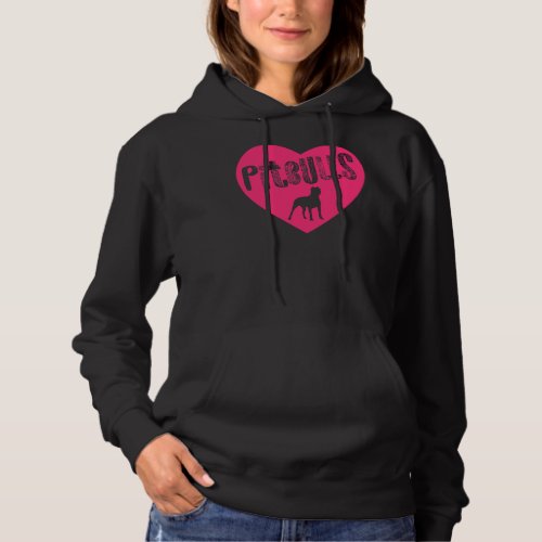 Pit Bull Heart Pitbulls Pink Transparent American  Hoodie