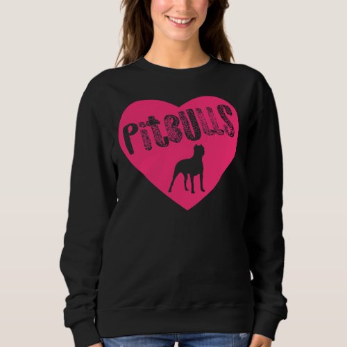 Pit Bull Heart Pitbulls Pink Transparent American  Sweatshirt