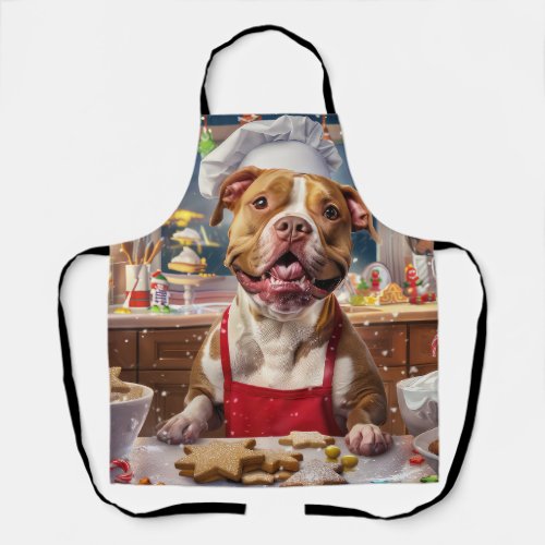 Pit Bull Holiday Baking Festive Christmas  Apron