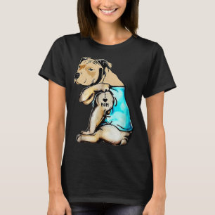 Pit Bull I Love Mom Tattoo Mother S Day   T-Shirt