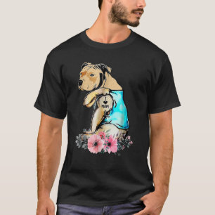 Pit Bull I Love Mom Tattoo Mother s day  T-Shirt