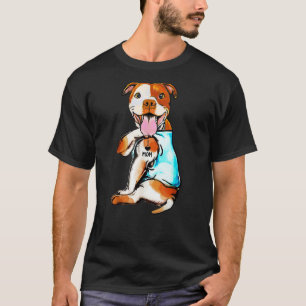 Pit Bull - I Love Mom Tattoo Mother's day gift T-Shirt