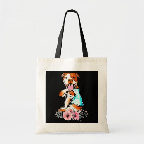 Pit Bull I Love Mom Tattoo Mothers day gift  Tote Bag