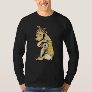 Pit Bull I Love Mom Tattoo Sunflower Dog Mom Mothe T-Shirt