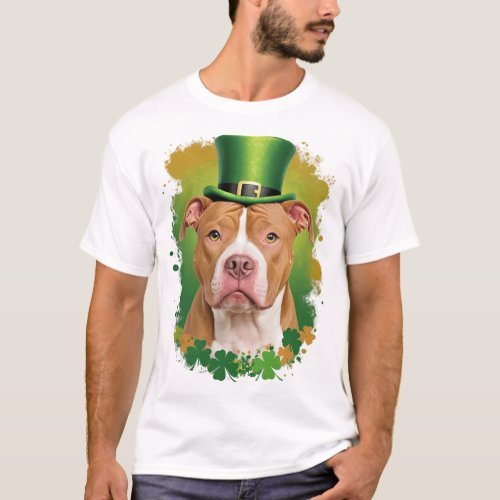 Pit Bull Leprechaun St Patricks Day Dog Pet Owner  T_Shirt