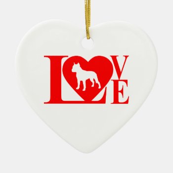 Pit Bull  Love Christmas Ornament by mitmoo3 at Zazzle