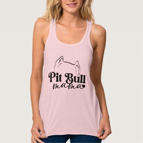 Pit Bull Mama Pink Flowy Tank Top