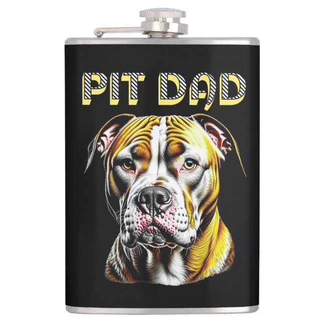 Pit Bull Mom | Dog Lover's Personalized Flask (Front)