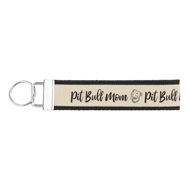 Pit Bull Mom Wristlet KeyChain (Keys on Left)