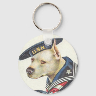 Pit Bull Navy Keychain