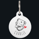 Pit Bull Personalized ID Tag<br><div class="desc">Every pet owner worries about the safety of their animal. If something were to happen, you want to do what you can in order to ensure they make it back home to you. Let strangers know the name of your sweet dog, as well as contact information of you - their...</div>