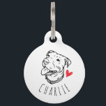 Pit Bull Personalized ID Tag<br><div class="desc">Every pet owner worries about the safety of their animal. If something were to happen, you want to do what you can in order to ensure they make it back home to you. Let strangers know the name of your sweet dog, as well as contact information of you - their...</div>